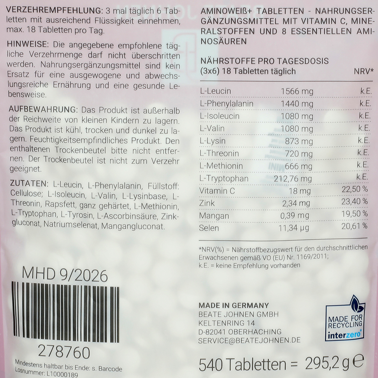 Nutri Solution Aminoweiß 278760