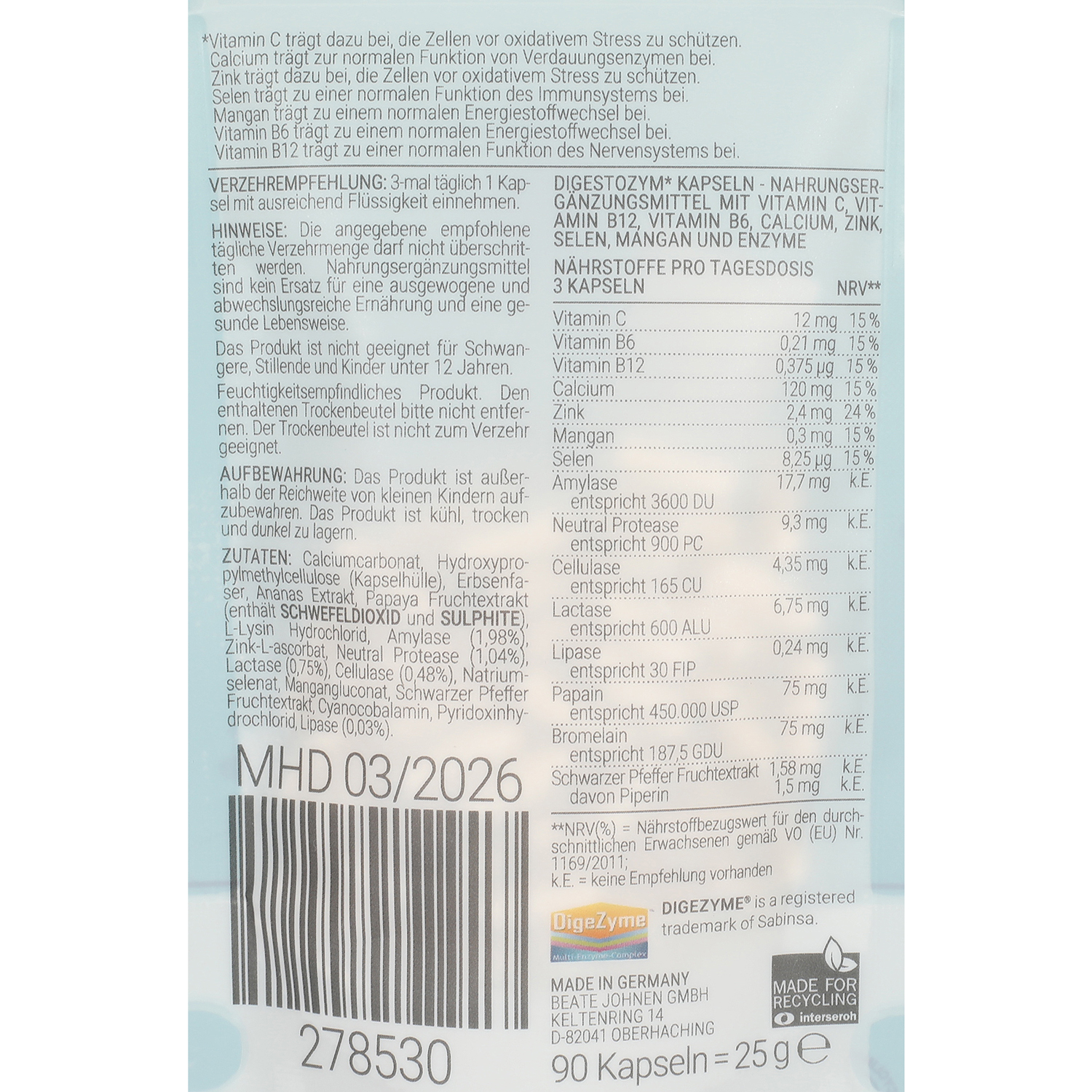 nutri solution Digestozym 278530