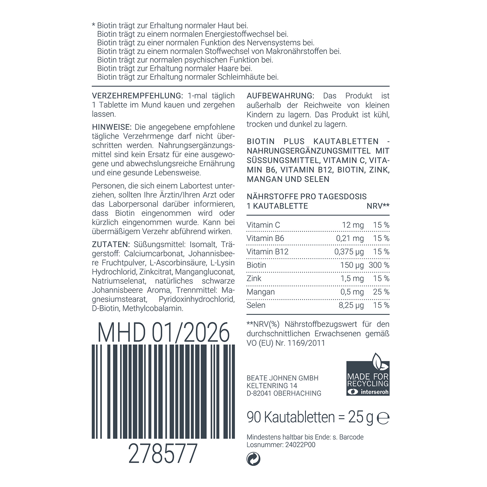 NUTRI SOLUTION Biotin Plus 278577