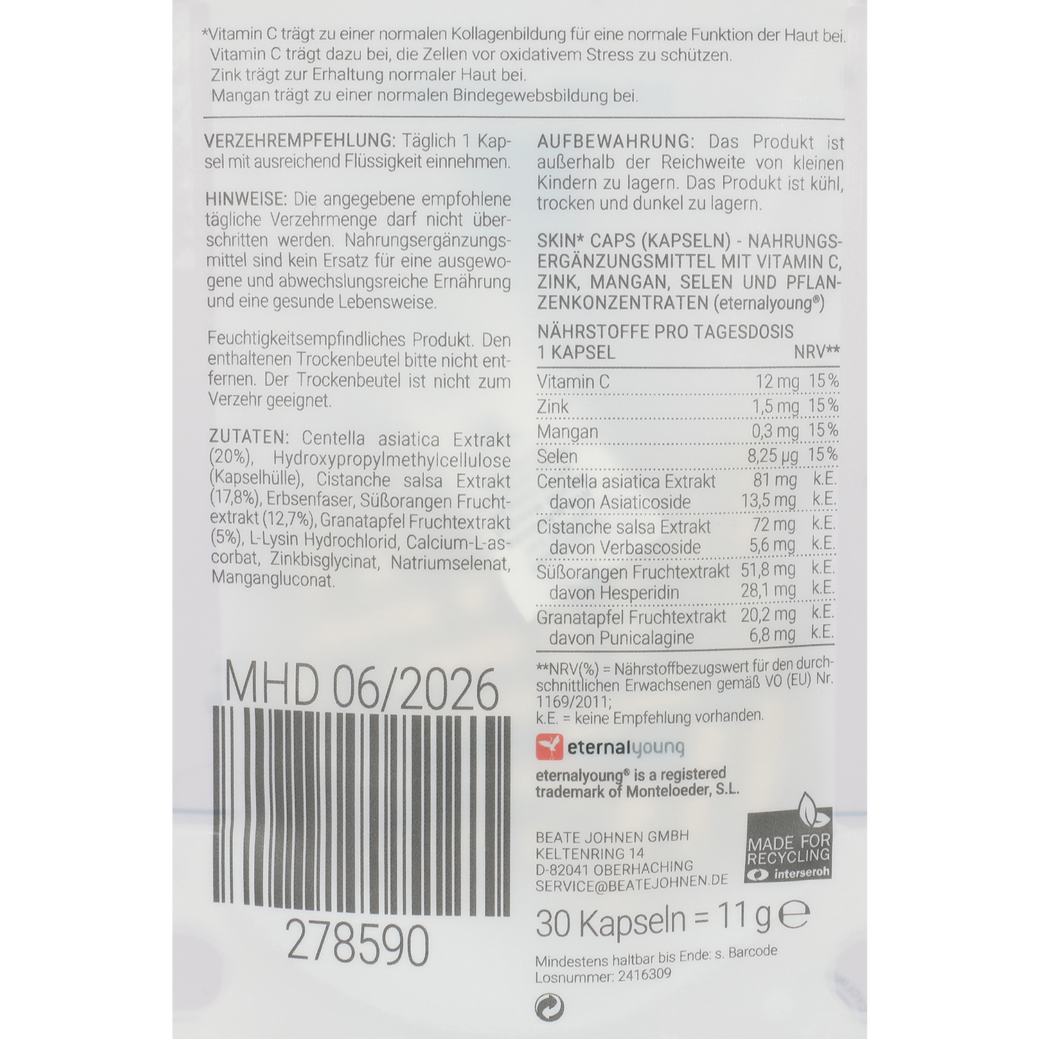 Nutri Solution EternalYoung Skin Caps 278590